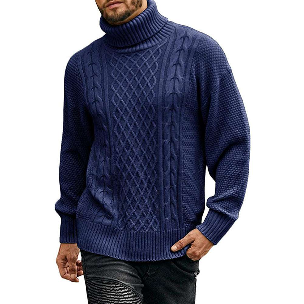 Men's Solid Color Long Sleeve Knit Turtleneck Sweater Men's Solid Color Long Sleeve Knit Turtleneck Sweater