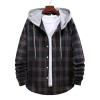 Men's Plaid Hooded Long Sleeve Shirt Jacket P1222 Men's Plaid Hooded Long Sleeve Shirt Jacket P1222