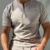 Solid color zipper men's polo shirt P1112 Solid color zipper men's polo shirt P1112