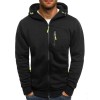 Men's Contrast Zip Slim Fit Hooded Jacket P1248