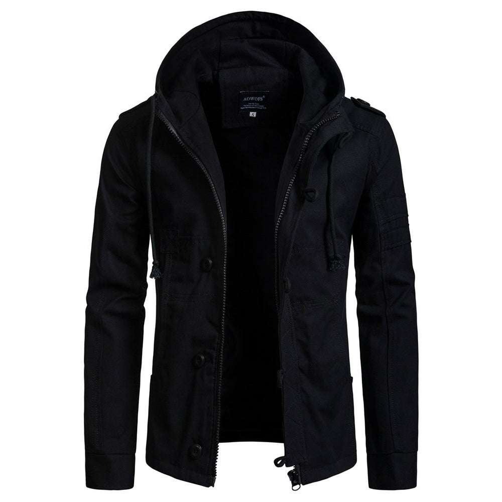 Fashion Men's Hooded Cotton Cardigan Jacket
