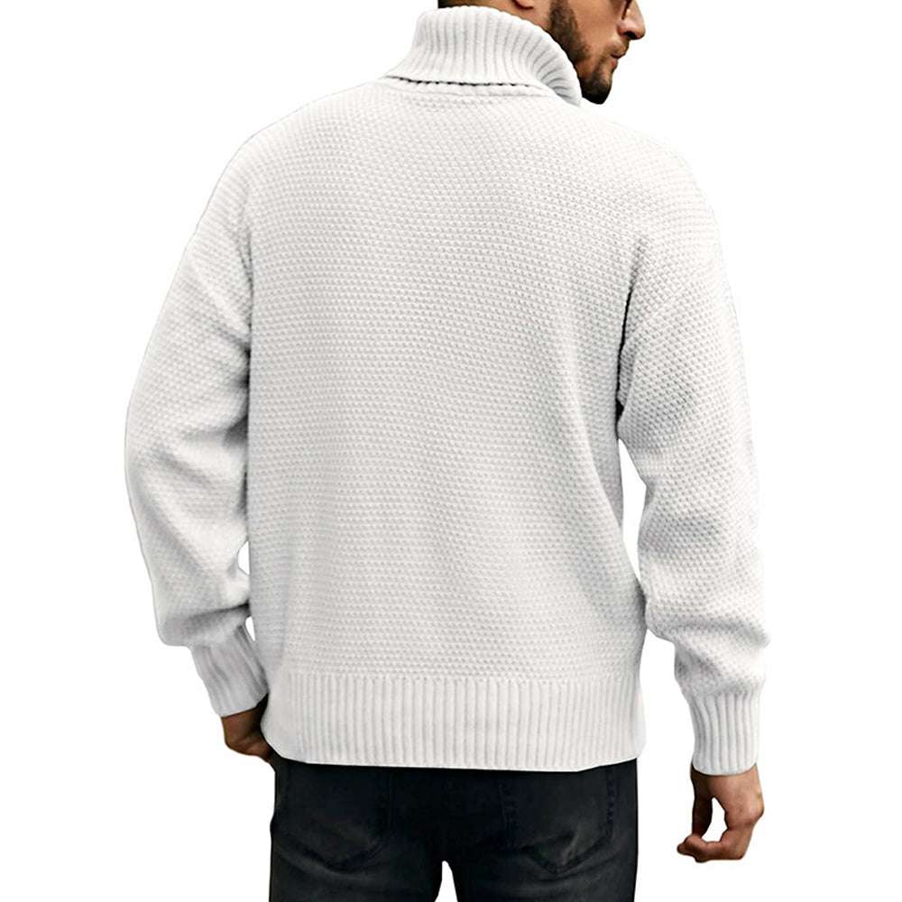 Men's Solid Color Long Sleeve Knit Turtleneck Sweater Men's Solid Color Long Sleeve Knit Turtleneck Sweater