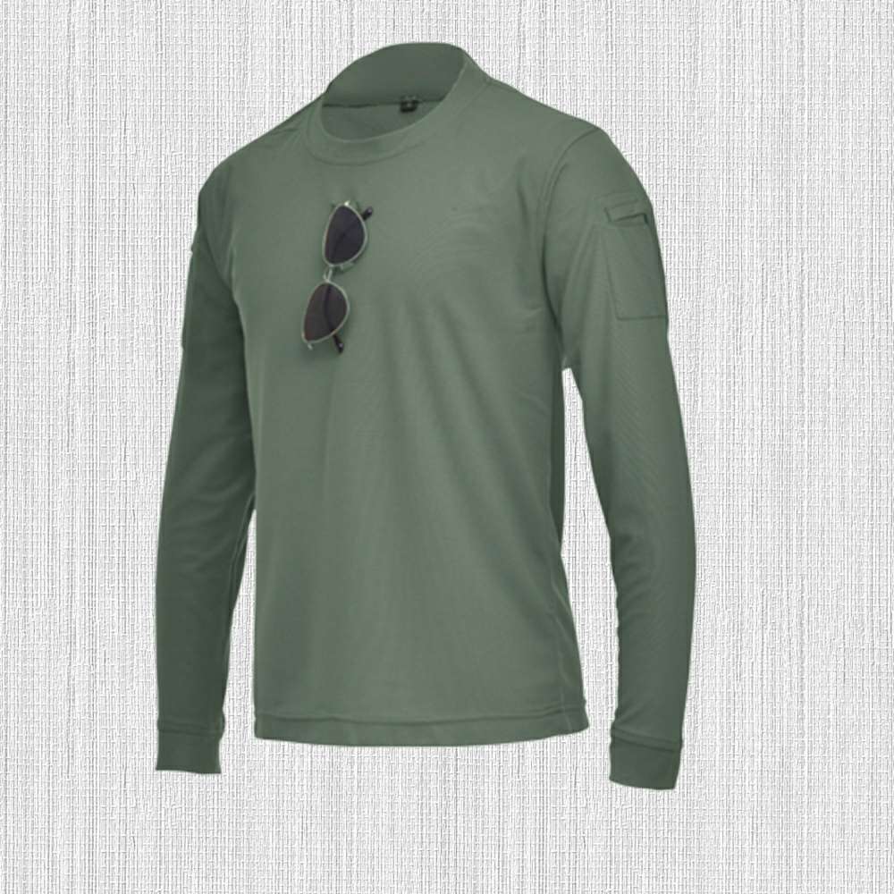 New Men's Solid Color Stretch Crew Neck Long Sleeve T-Shirt New Men's Solid Color Stretch Crew Neck Long Sleeve T-Shirt