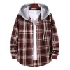 Men's Plaid Hooded Long Sleeve Shirt Jacket P1222 Men's Plaid Hooded Long Sleeve Shirt Jacket P1222