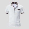 Summer new color-block plaid men's casual polo shirts P1118
