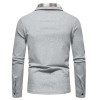 New Men's Plaid Long Sleeve Color Matching Polo Shirt New Men's Plaid Long Sleeve Color Matching Polo Shirt