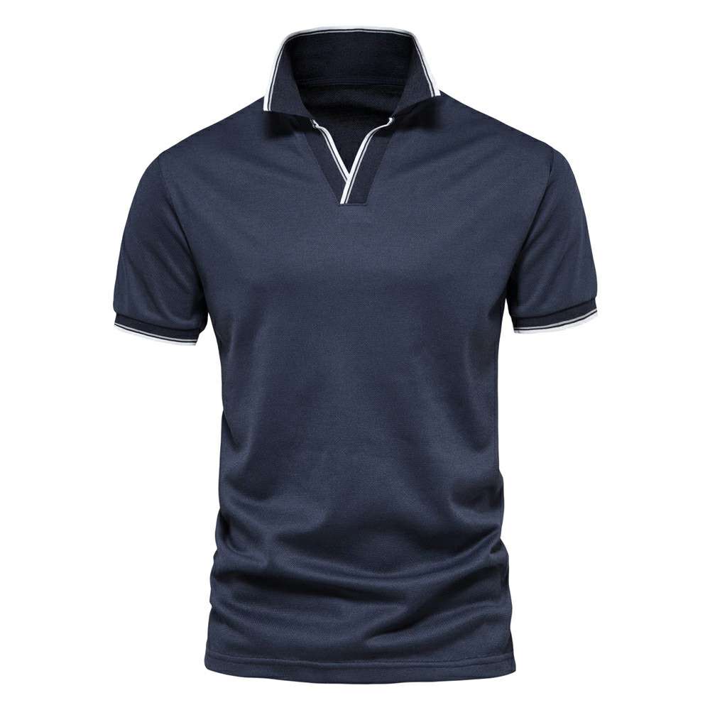 New solid color v-neck men's business POLO shirt casual short-sleeved P1024 New solid color v-neck men's business POLO shirt casual short-sleeved P1024