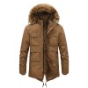 Winter new hooded men's thickened fur collar cotton coat