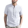 Solid Color Henley Collar Short Sleeve Shirt Solid Color Henley Collar Short Sleeve Shirt