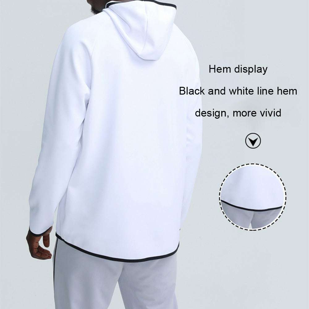 Men's Long Sleeve Solid Color Hooded Professional Sports Sweatshirt