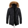 Winter new hooded men's thickened fur collar cotton coat