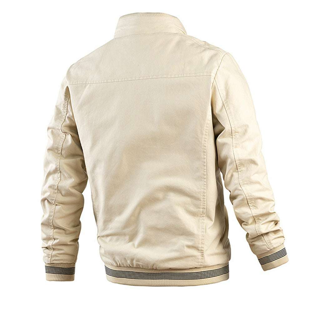 Fashion Men's Rib Neck Solid Jacket Fashion Men's Rib Neck Solid Jacket