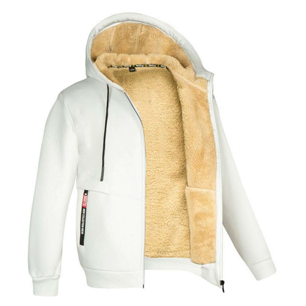 Men's all-match plus fleece thickened zipper hooded sweater cardigan jacket P1247 Men's all-match plus fleece thickened zipper hooded sweater cardigan jacket P1247