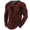 Summer new men's outdoor retro tie hooded long sleeve