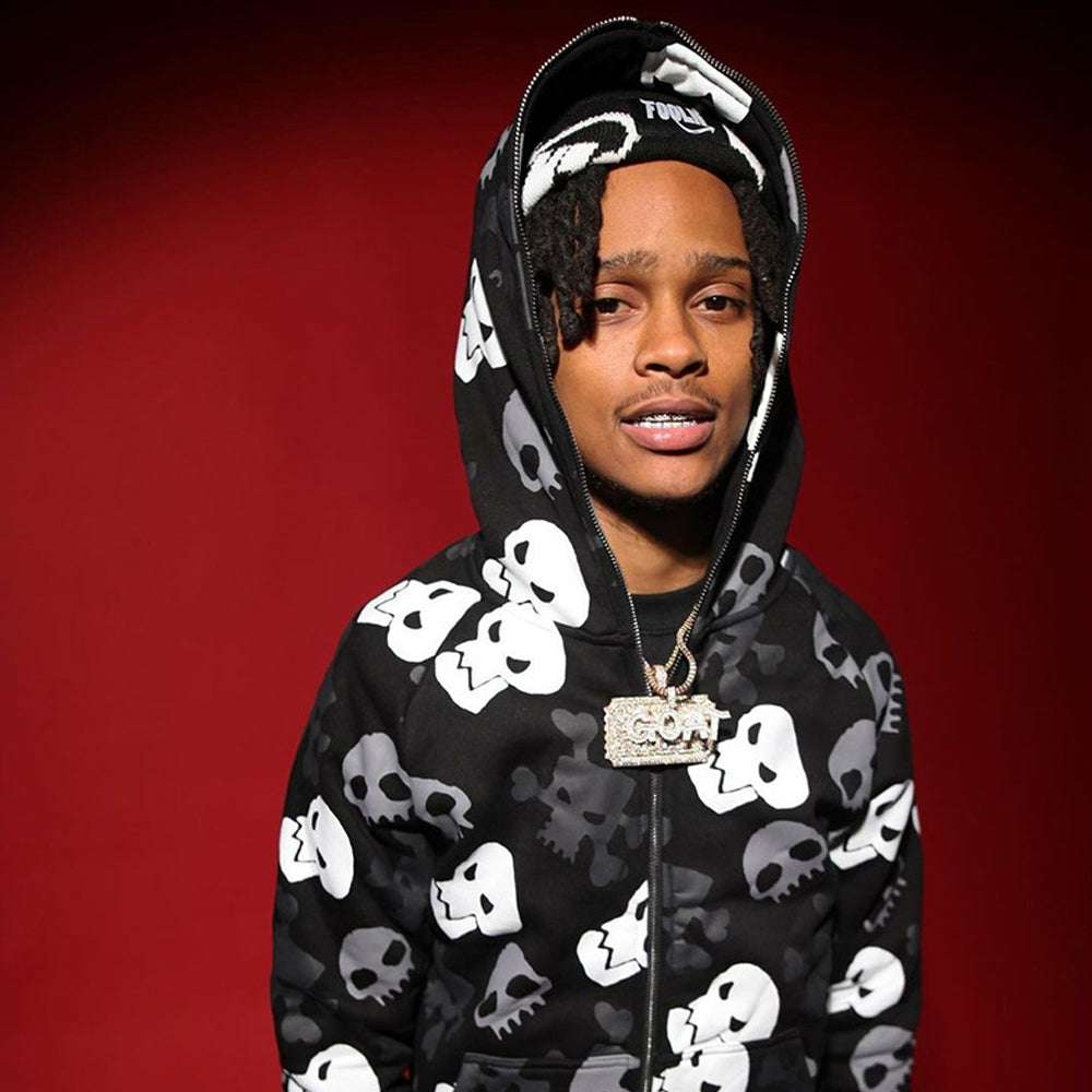 Men's Skull Print Oversized Hooded Sweatshirt P1211 Men's Skull Print Oversized Hooded Sweatshirt P1211