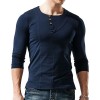 Men's Round Neck Button Long Sleeve T-Shirt Men's Round Neck Button Long Sleeve T-Shirt