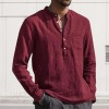 Men's Long Sleeve V Neck Casual Beach Linen Shirt Men's Long Sleeve V Neck Casual Beach Linen Shirt