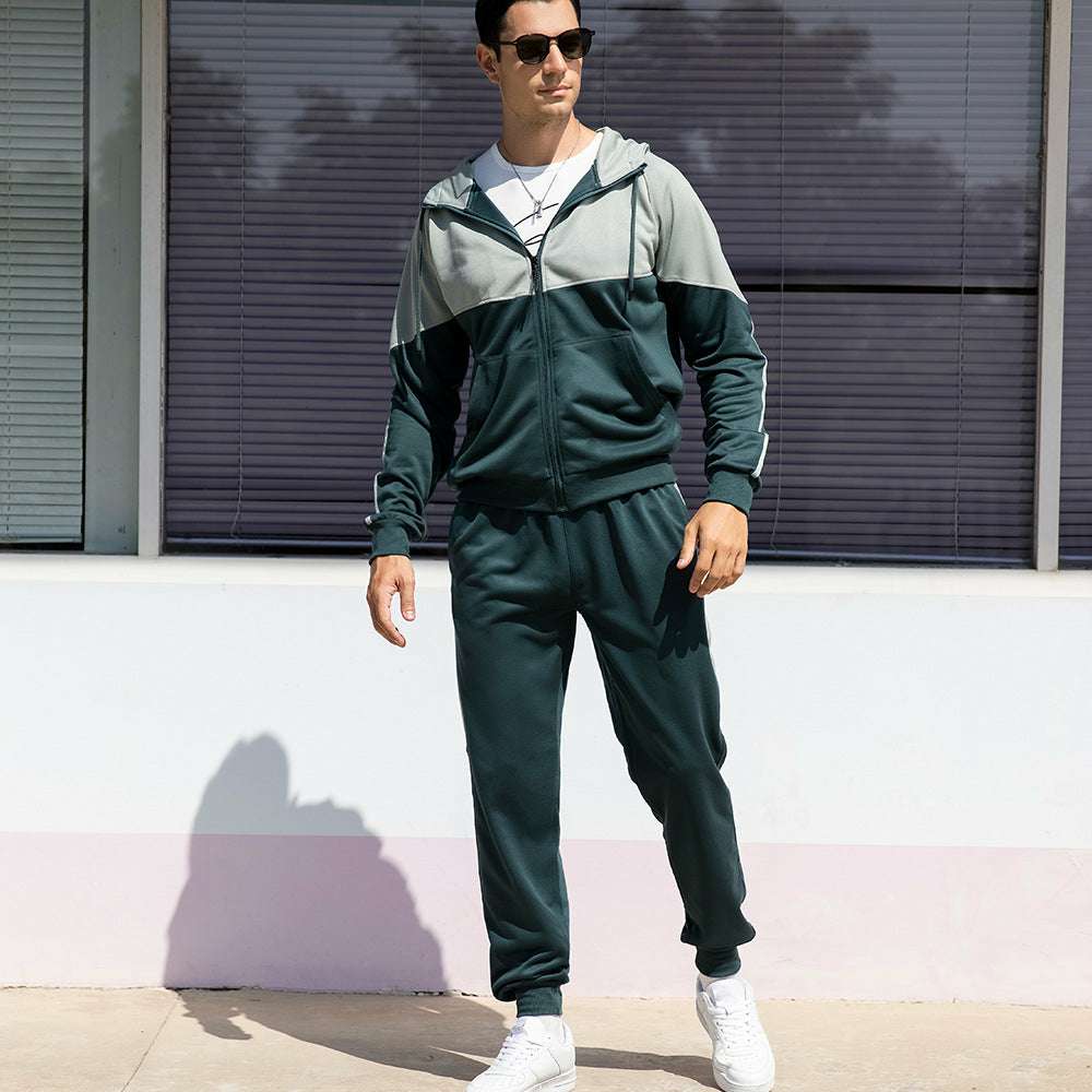 Men's Zip Hooded Long Sleeve Trousers Casual Suit Men's Zip Hooded Long Sleeve Trousers Casual Suit