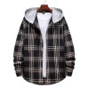 Men's Plaid Hooded Long Sleeve Shirt Jacket P1222 Men's Plaid Hooded Long Sleeve Shirt Jacket P1222