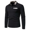 New Men's Plaid Long Sleeve Color Matching Polo Shirt New Men's Plaid Long Sleeve Color Matching Polo Shirt