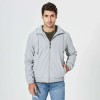 Men's Solid Color Stand Collar Hooded Jacket