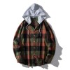Men's Plaid Hooded Shirt P1245 Men's Plaid Hooded Shirt P1245