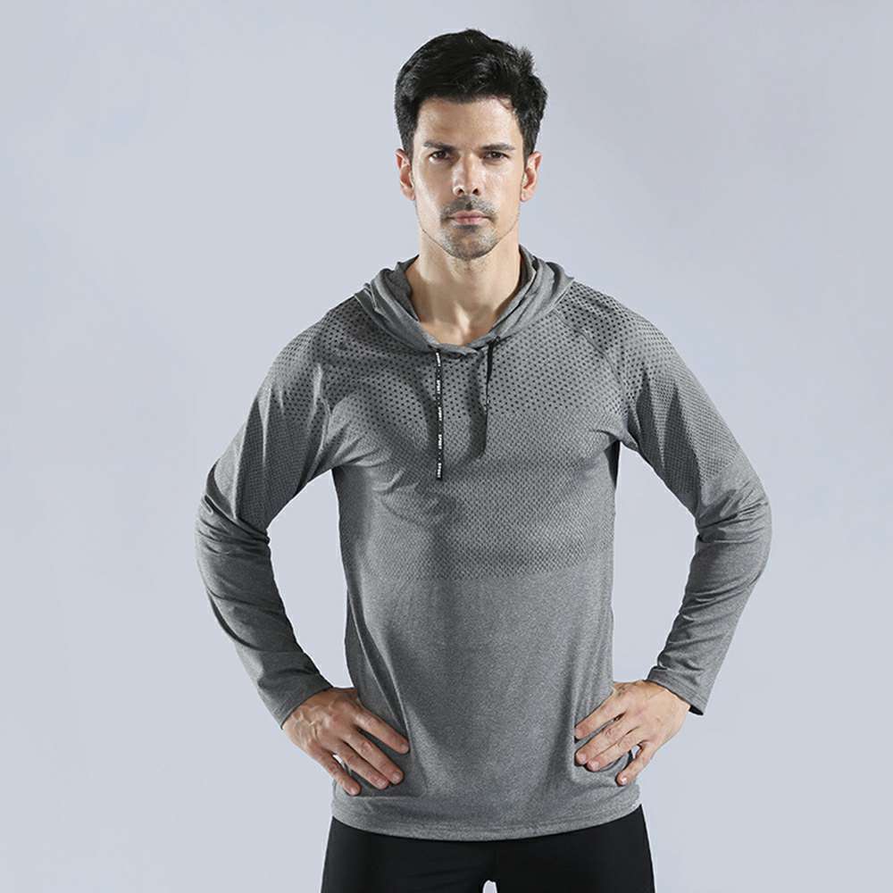 Men's Long Sleeve Hooded Quick Dry Sports Sweatshirt P1172
