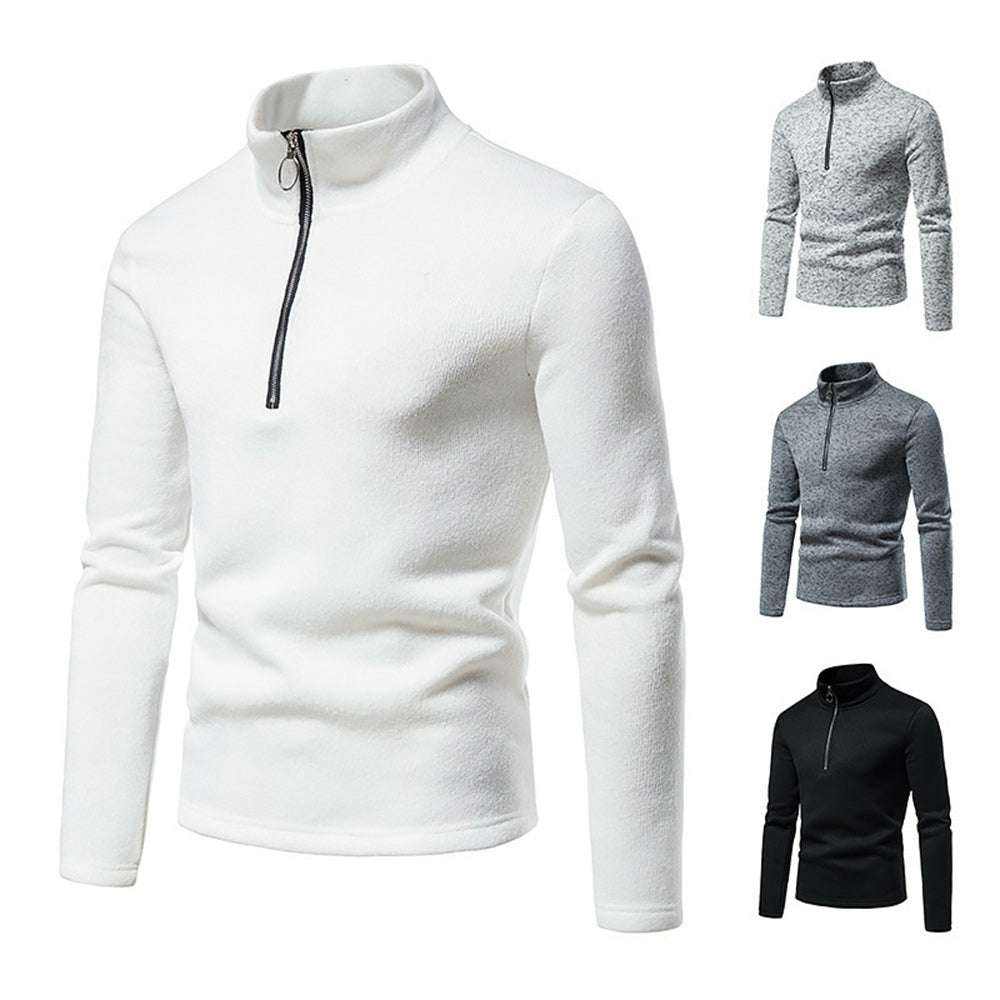 New Warm and Comfortable Half-Zip Turtleneck Men's Sweatshirt P1128