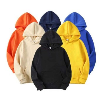Multicolor Couple's Basic Fleece Thickened Hoodie
