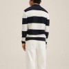 Men's Fashion Black and White Striped Knitwear P1097