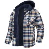 Long Sleeve Hooded Plaid Thick Warm Loose Jacket P1151