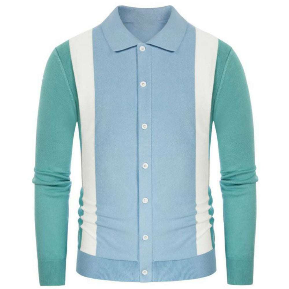 Knit long-sleeve cardigan with contrasting color buttons P1089 Knit long-sleeve cardigan with contrasting color buttons P1089