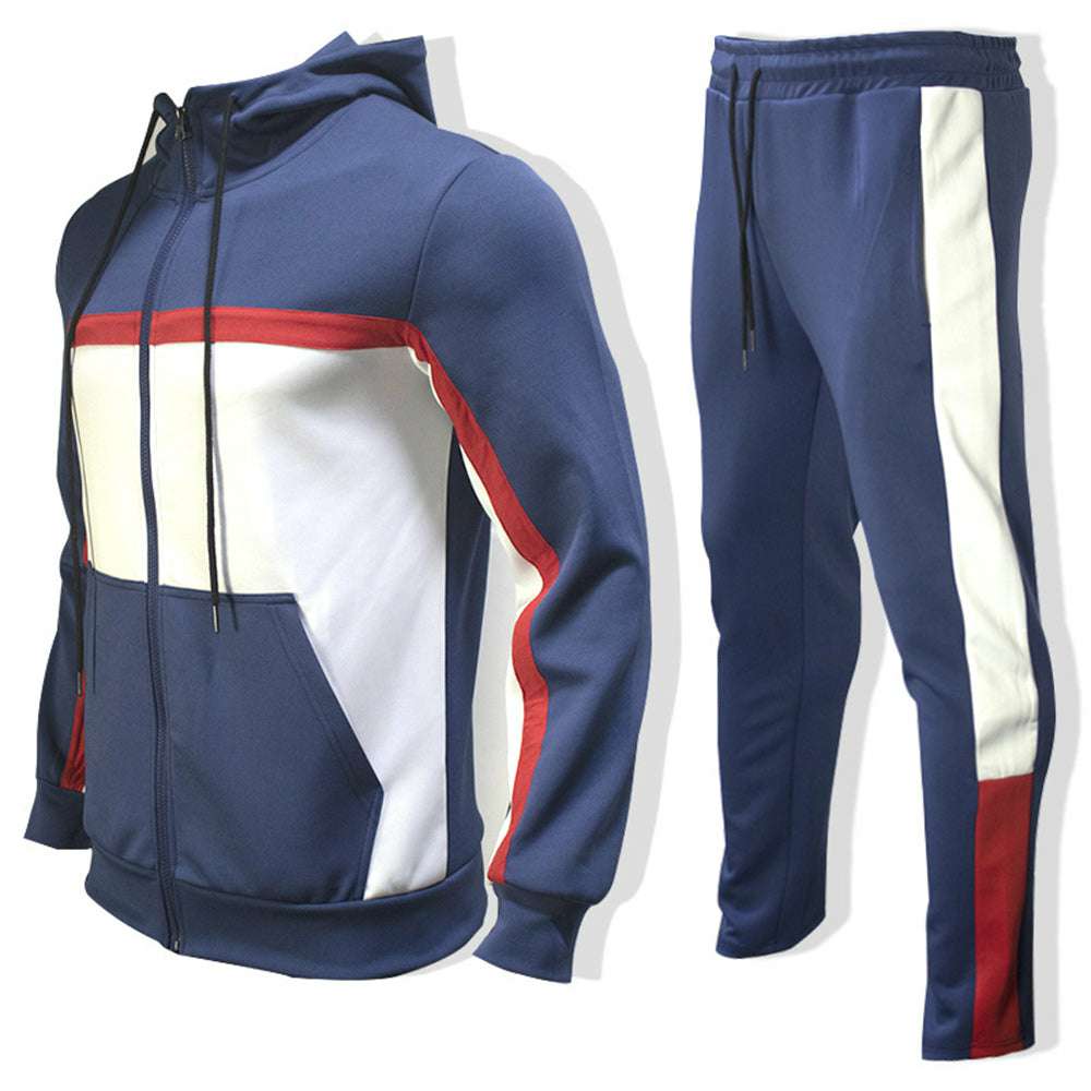 Men's Colorblock Leisure Sports Two-piece Set