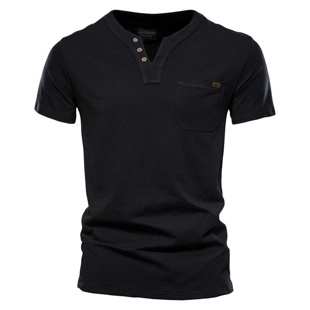 Summer new men's casual v-neck trend slim cotton short-sleeved T-shirt Summer new men's casual v-neck trend slim cotton short-sleeved T-shirt