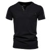 Summer new men's casual v-neck trend slim cotton short-sleeved T-shirt Summer new men's casual v-neck trend slim cotton short-sleeved T-shirt