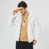 Men's Solid Color Stand Collar Hooded Jacket