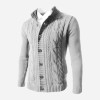 Men's Standing Collar Twisted Button Sweater Cardigan P1210 Men's Standing Collar Twisted Button Sweater Cardigan P1210