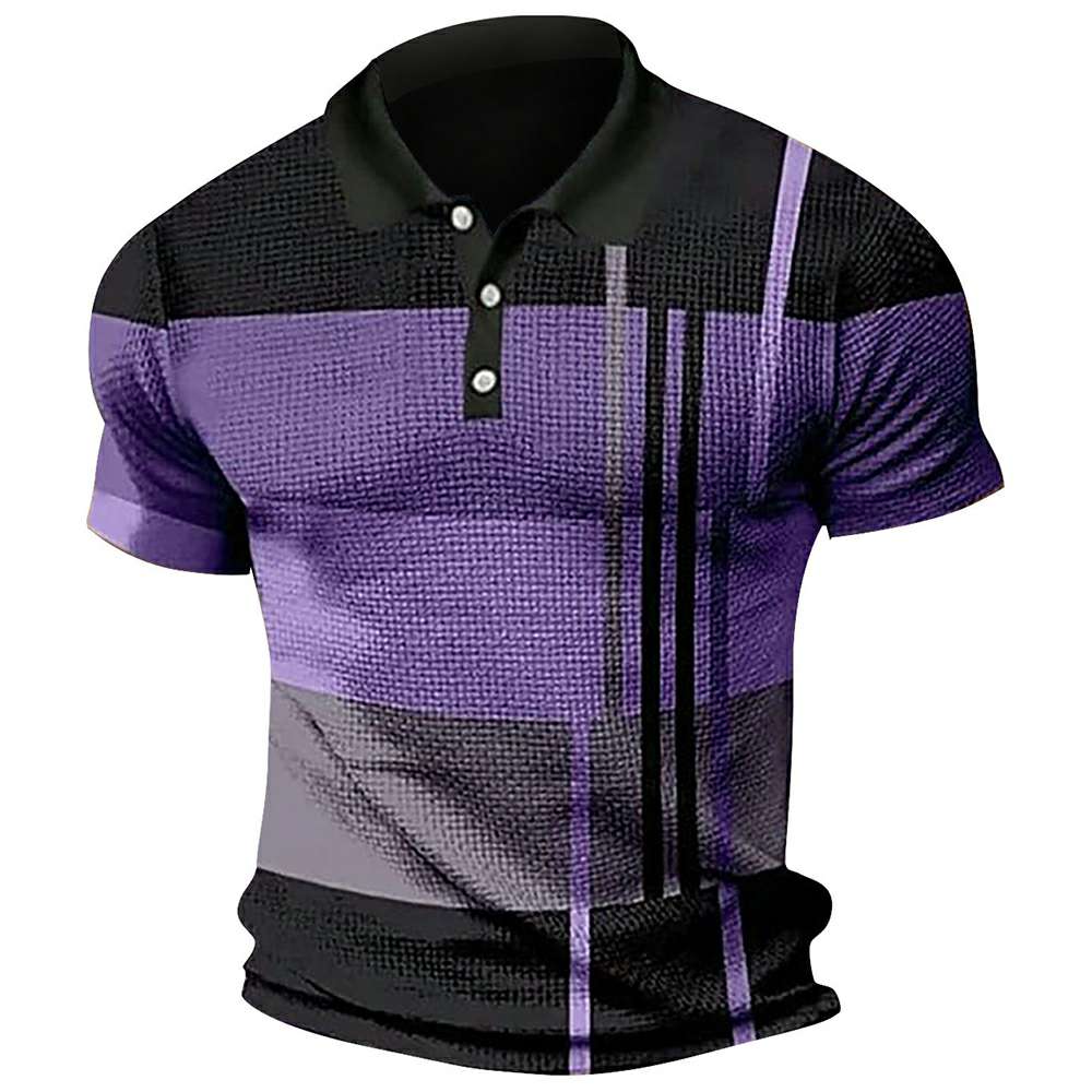 Summer Fashion Men's Color Block Polo Shirt P1113