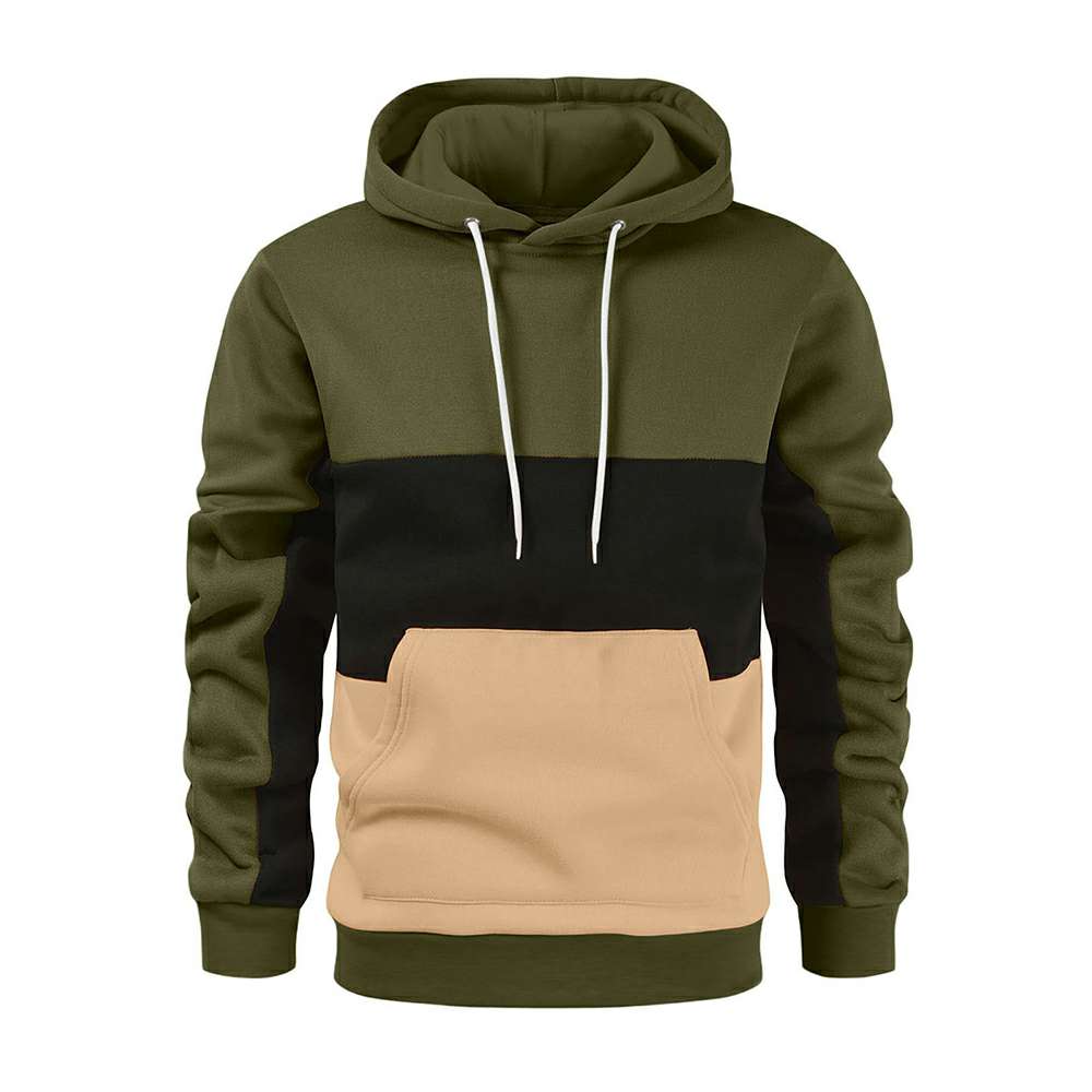 Men's spring autumn winter fashion color block hoodie