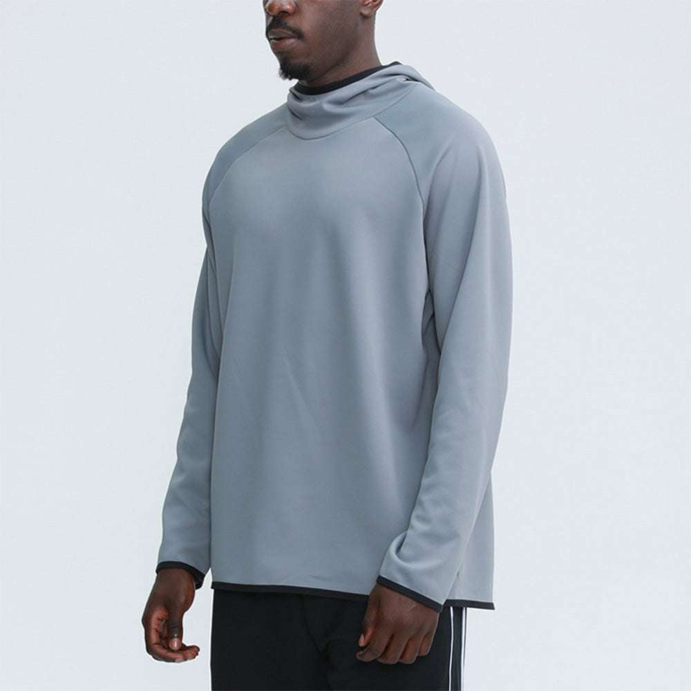 Men's Long Sleeve Solid Color Hooded Professional Sports Sweatshirt