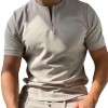 Solid color zipper men's polo shirt P1112 Solid color zipper men's polo shirt P1112