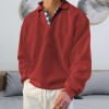 Men's Fashion Lapel Plaid Long Sleeve Sweatshirt