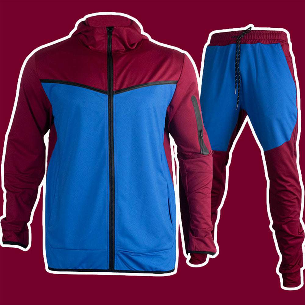 New Men's Fashion Contrast Color Casual Sports Suit New Men's Fashion Contrast Color Casual Sports Suit
