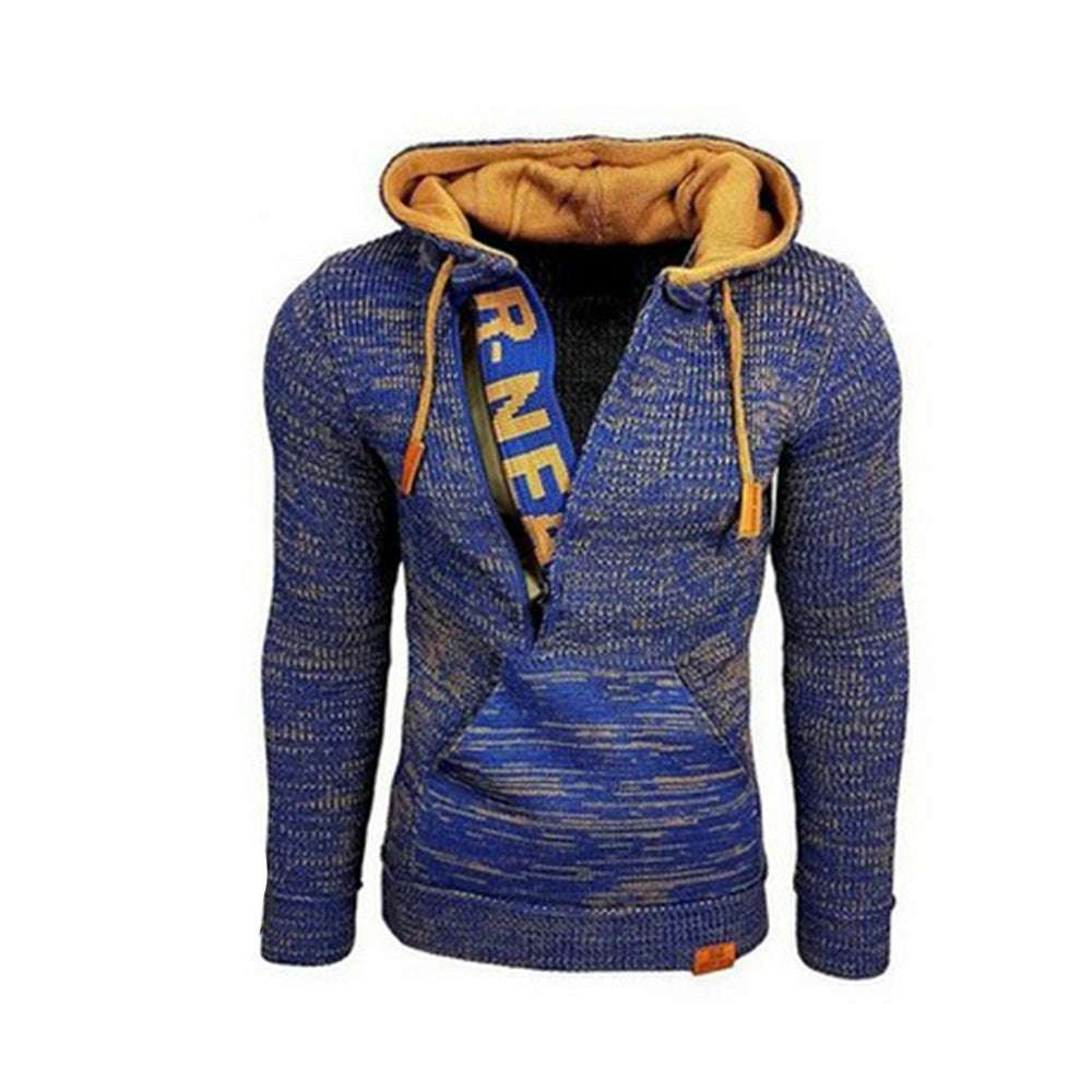 Men's Thermal Long Sleeve Hooded Drawstring Sweatshirt P1184