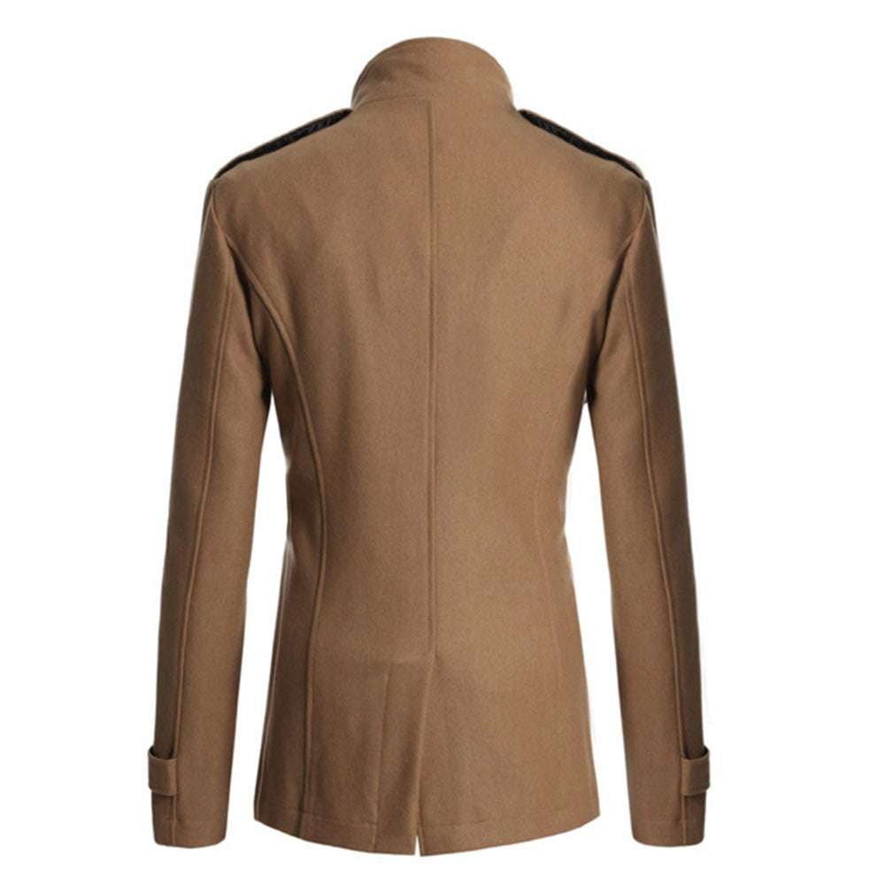 New Men's Fashion Lapel Business Button Casual Windbreaker