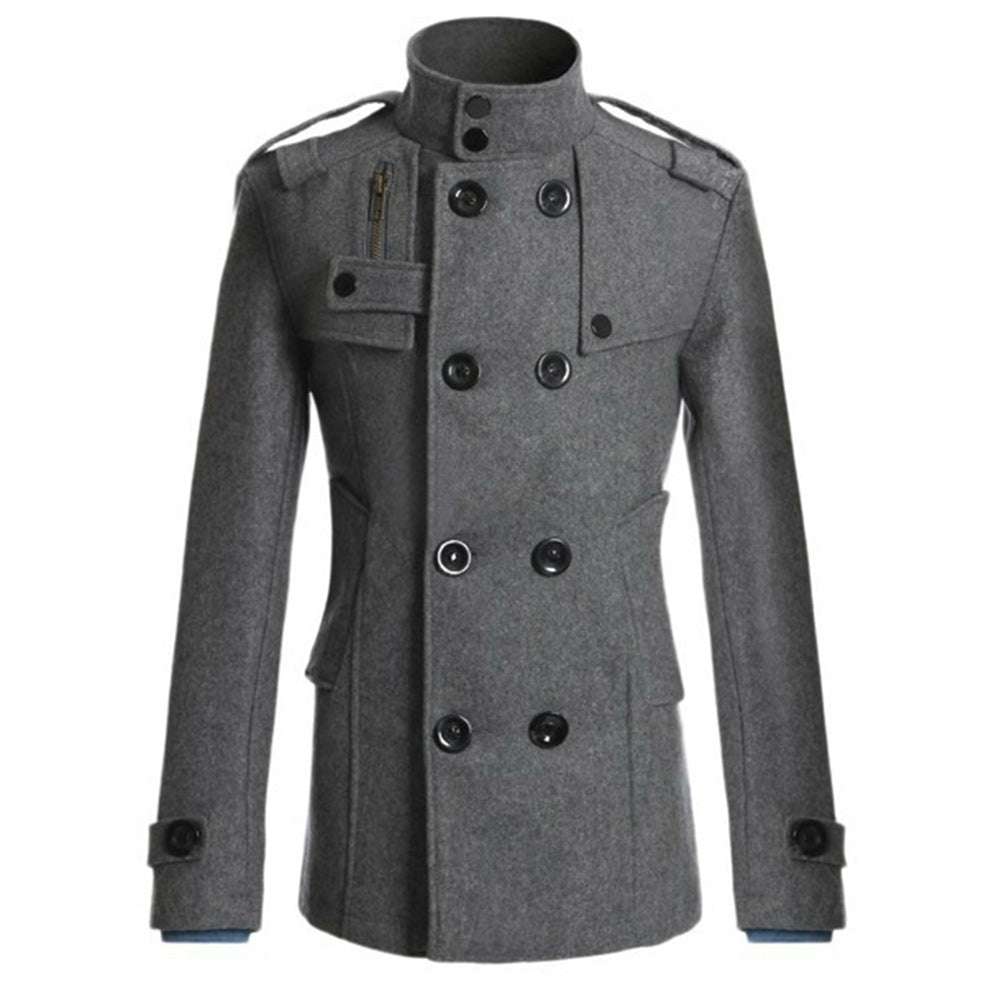 New Men's Fashion Lapel Business Button Casual Windbreaker