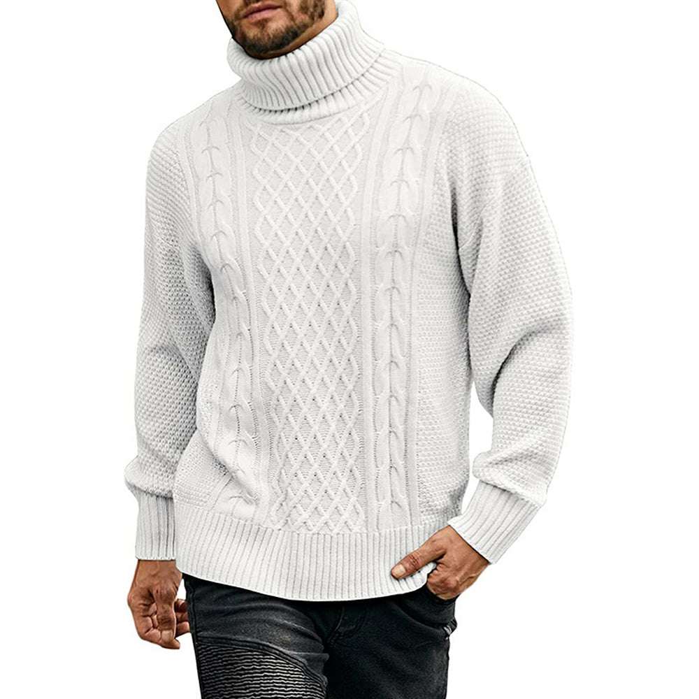 Men's Solid Color Long Sleeve Knit Turtleneck Sweater Men's Solid Color Long Sleeve Knit Turtleneck Sweater