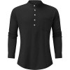 Men's Long Sleeve V Neck Casual Beach Linen Shirt Men's Long Sleeve V Neck Casual Beach Linen Shirt
