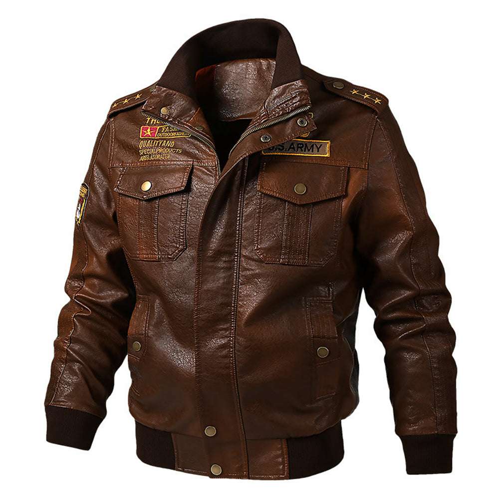 Soft Slim Men's Autumn and Winter Leather Jacket Soft Slim Men's Autumn and Winter Leather Jacket