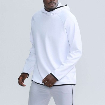 Men's Long Sleeve Solid Color Hooded Professional Sports Sweatshirt